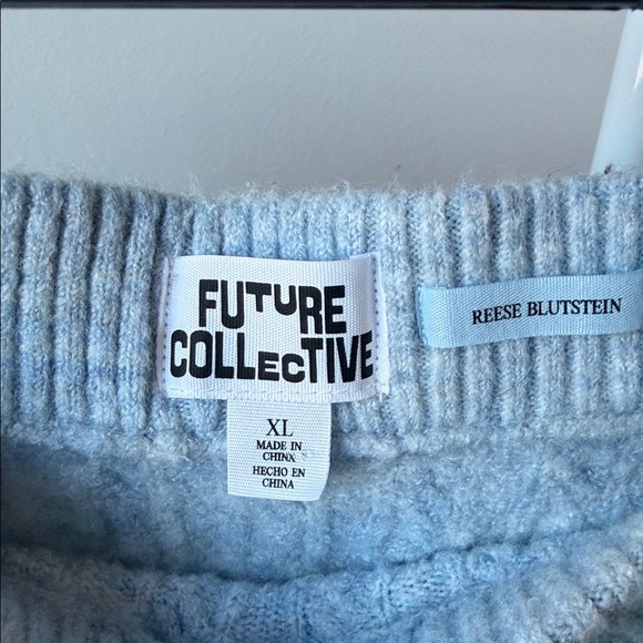 Future Collective Gray Knit Cropped Sweater + Skirt Set - Picture 4 of 8